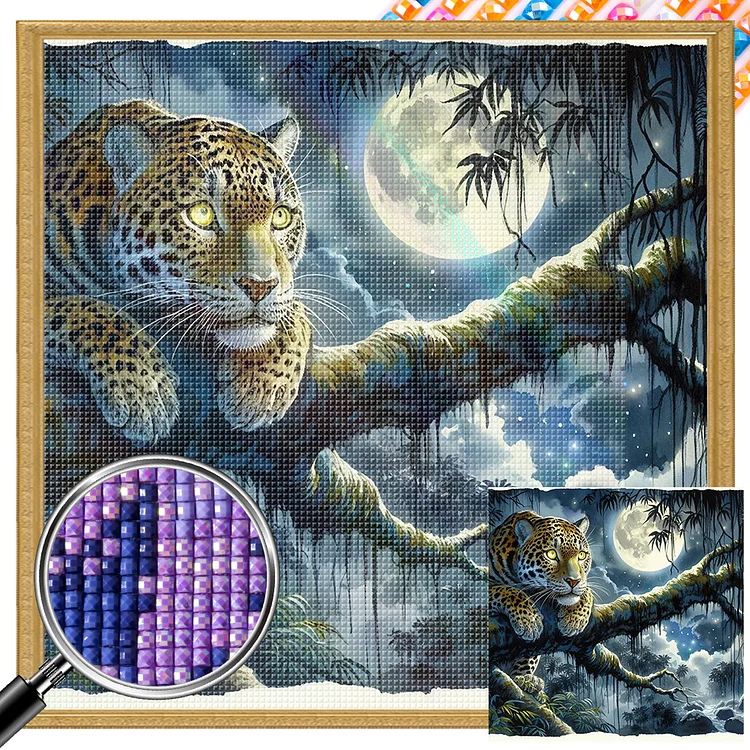 Leopard 40*40CM (Canvas) Full AB Square Drill Diamond Painting gbfke