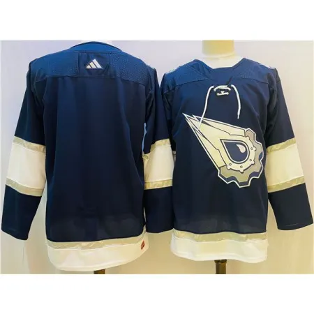 Men's Edmonton Oilers Blank Navy/White  Stitched Jersey