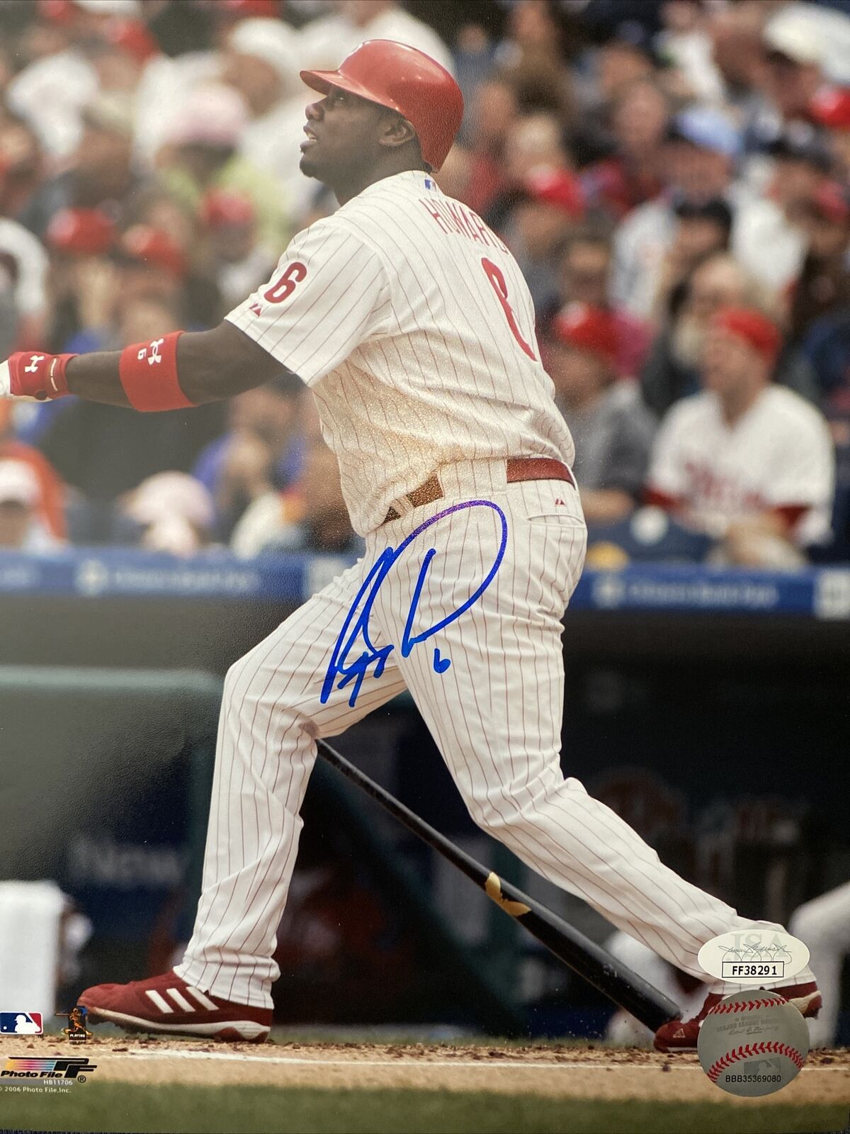 Ryan Howard IMPERFECT Philadelphia Phillies Signed 8x10 Photo Poster painting JSA COA