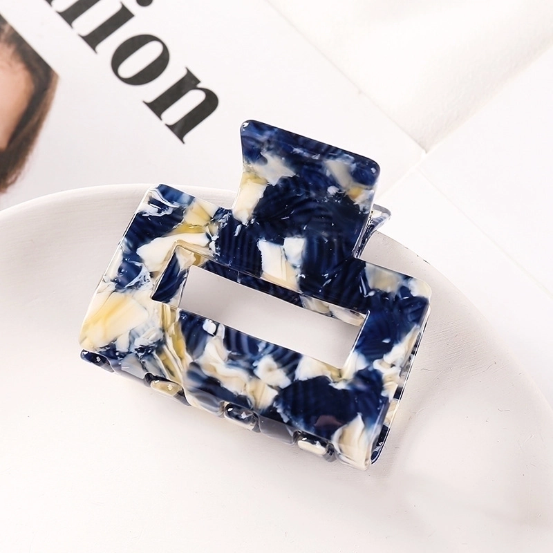 Minimalist Color Block Acetic Acid Sheets Carving Hair Claws 1 Piece