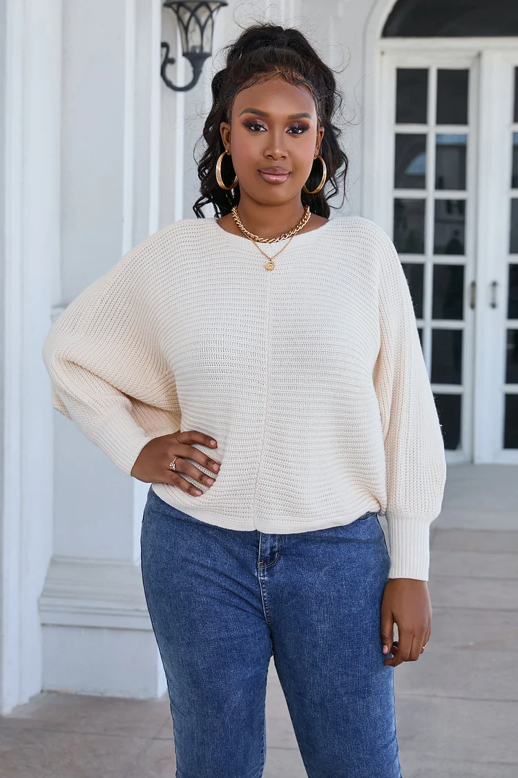 Lace Up Dolman Sleeve Sweater Backless Knit Tops