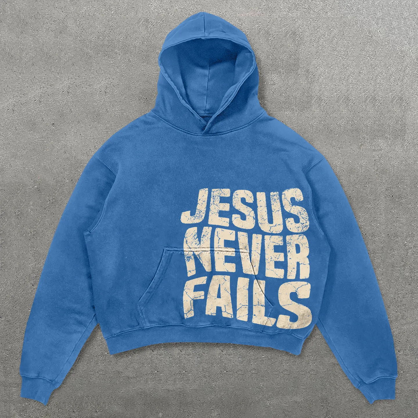 Jesus Never Falls Letters Print Long Sleeve Hoodies