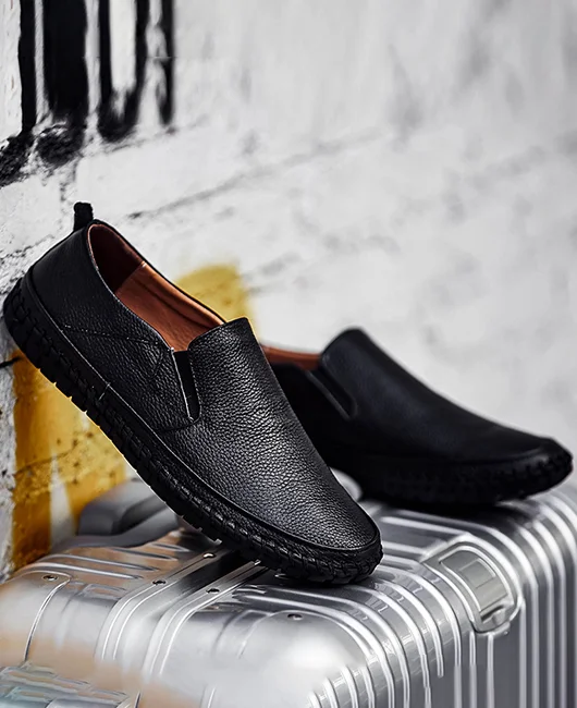 Casual Flat Slip On PU Leather Loafers Shoes 