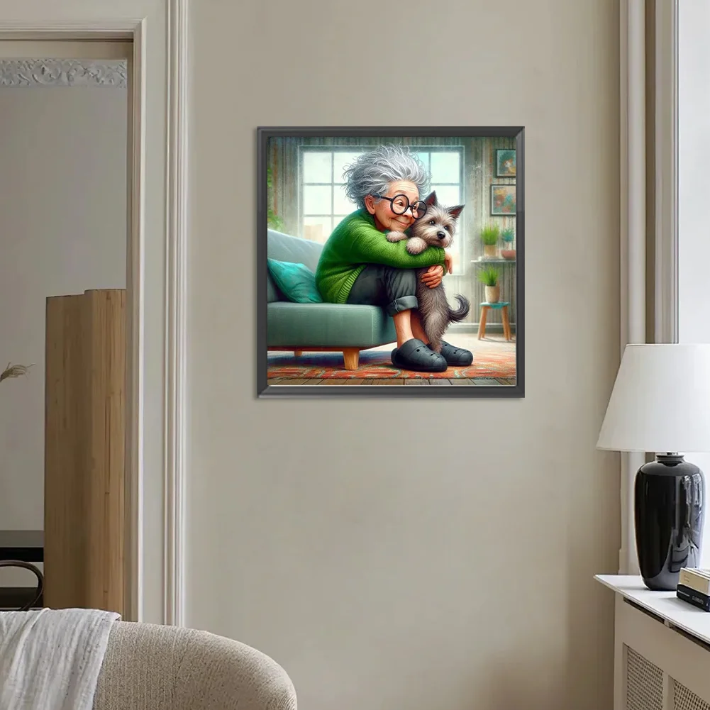 Diamond Painting - Full Round Drill - Grandma Girl(Canvas|30*30cm)