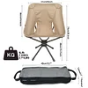 Swivel camping chair, compact and foldable, installs in 30 seconds, lightweight outdoor backpacking chair for camping, travel, hiking, beach, holds 300 lbs.