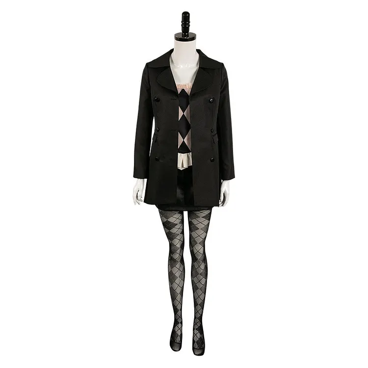 Joker 2 Joker: Folie &agrave; Deux (2024) Harley Quinn Black White Suit Outfits Cosplay Costume Halloween Carnival