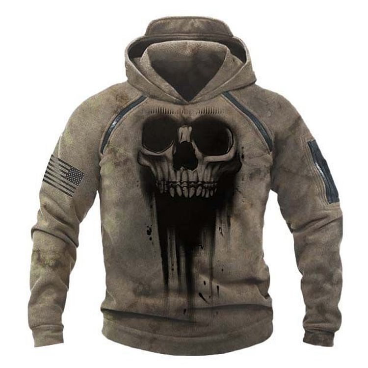 Men's Outdoor Skull Printed Sweatshirt