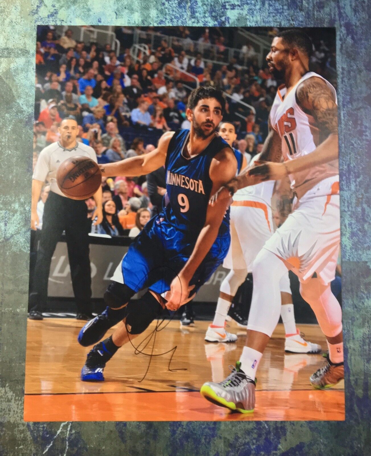 GFA Minnesota Timberwolves * RICKY RUBIO * Signed 11x14 Photo Poster painting R4 COA