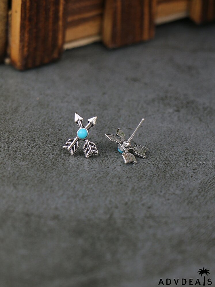 9pairs Rhinestone Detail Earrings