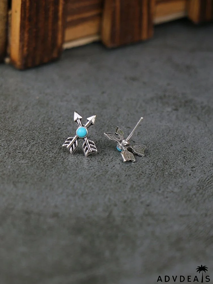 9pairs Rhinestone Detail Earrings