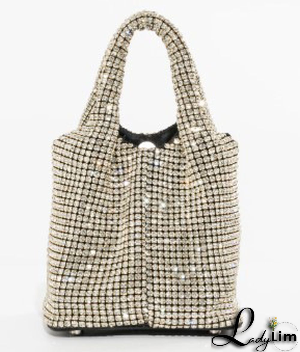 dinner rhinestone bag one-shoulder oblique bag fashion trend pillow full diamond bag diamond armpit bag