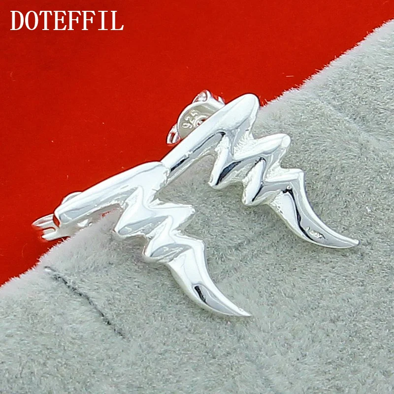 DOTEFFIL 925 Sterling Silver Picasso Stud Earrings For Woman Jewelry