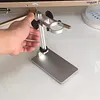 CNC Solid Aluminum Microscope Stand, 35mm Lens Holder with Coarse & Fine Focus Adjustment for Digital Industrial Microscope PCB Repair
