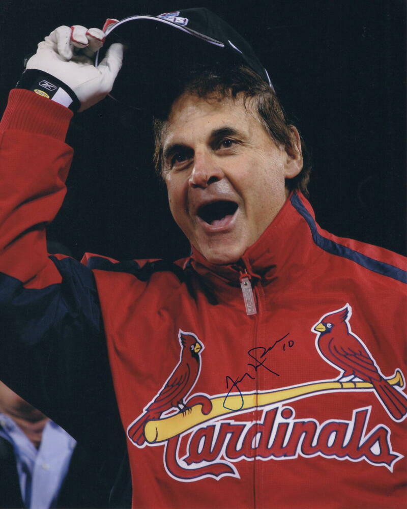 TONY LARUSSA SIGNED AUTOGRAPH 8X10 Photo Poster painting - ST LOUIS CARDINALS WS CHAMPION HOF