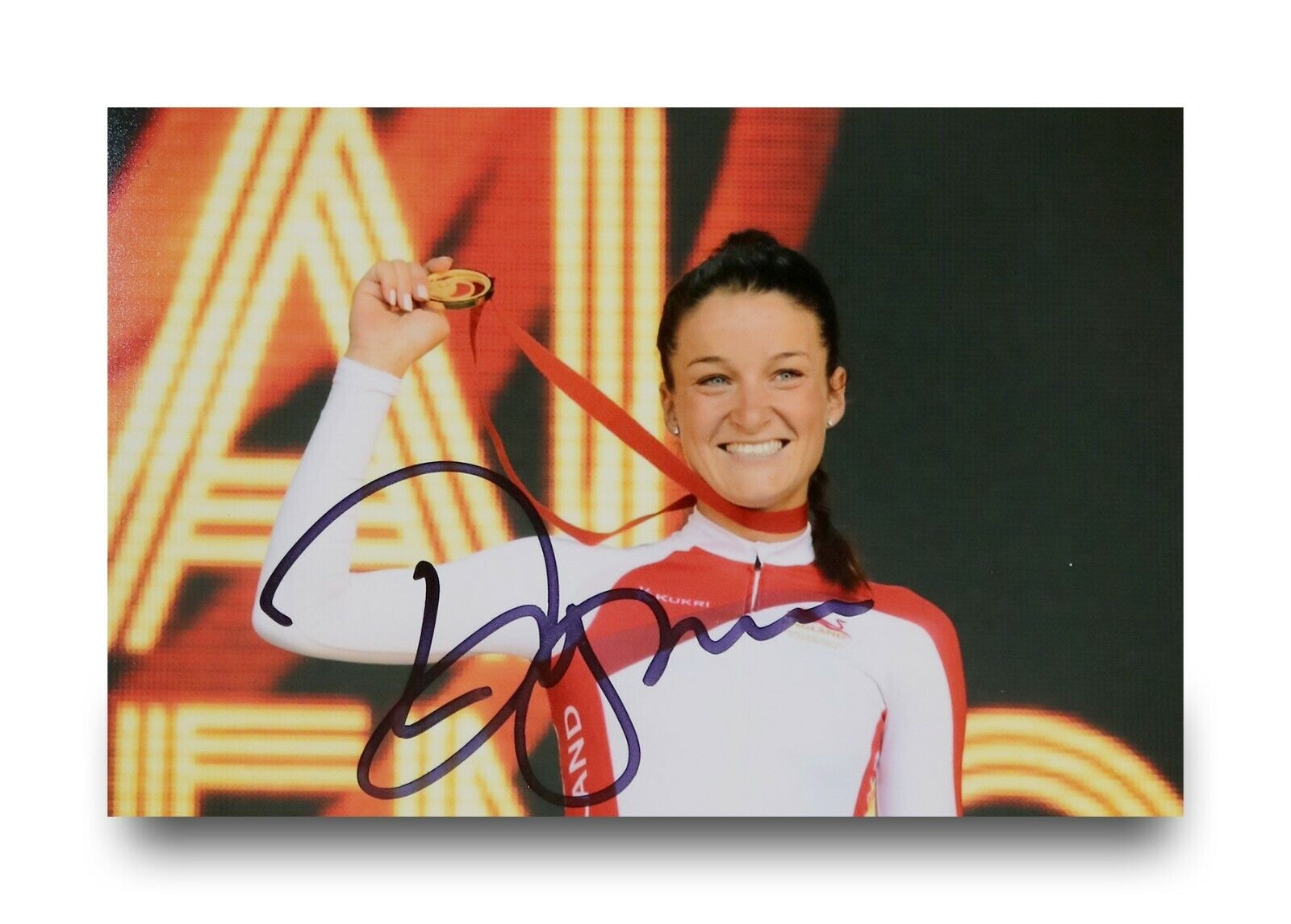 Lizzie Deignan Armitstead Signed 6x4 Photo Poster painting Road Race Cycling Autograph + COA