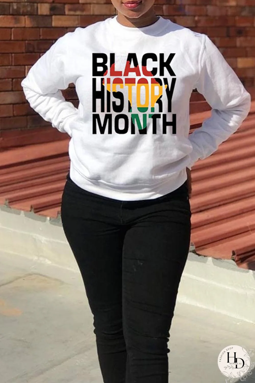 White Fashion Casual Letter Print Basic O Neck Tops