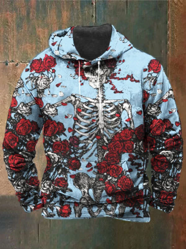 Unisex Skull Print Heavyweight Hoodies