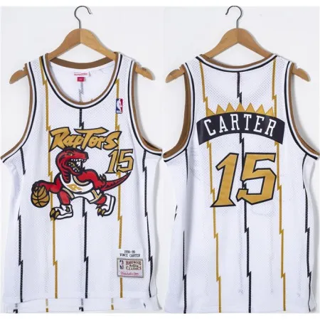 Men's Toronto Raptors #15 Vince Carter White Throwback Stitched Jersey NRMK
