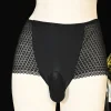 Men's large size sexy see-through lace briefs