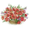 Poppy Flower Basket - 2 strands 14CT Stamped Cross Stitch  48*37cm(Brand)