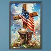 Diamond Painting -DIY Round Drill Independence Day Cross(60*40CM)
