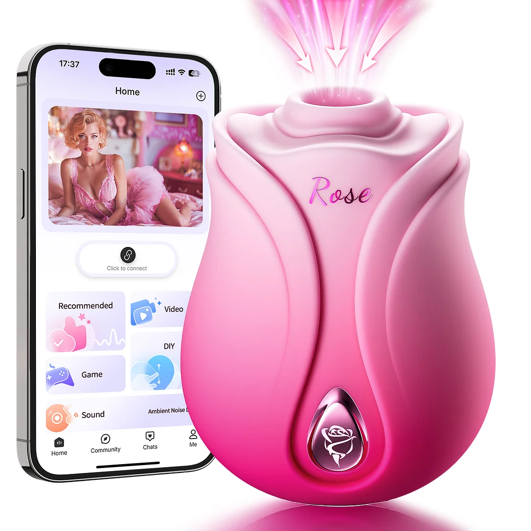 Rose Sex Toy Sucking Vibrator - Womens Sex Toys Adult Toy With 10 Sucking & Vibrating Modes, App Control Rose Toy Nipple Clit Sucker G Spot Vibrators, Adult Sex Toy Tool For Couples Female