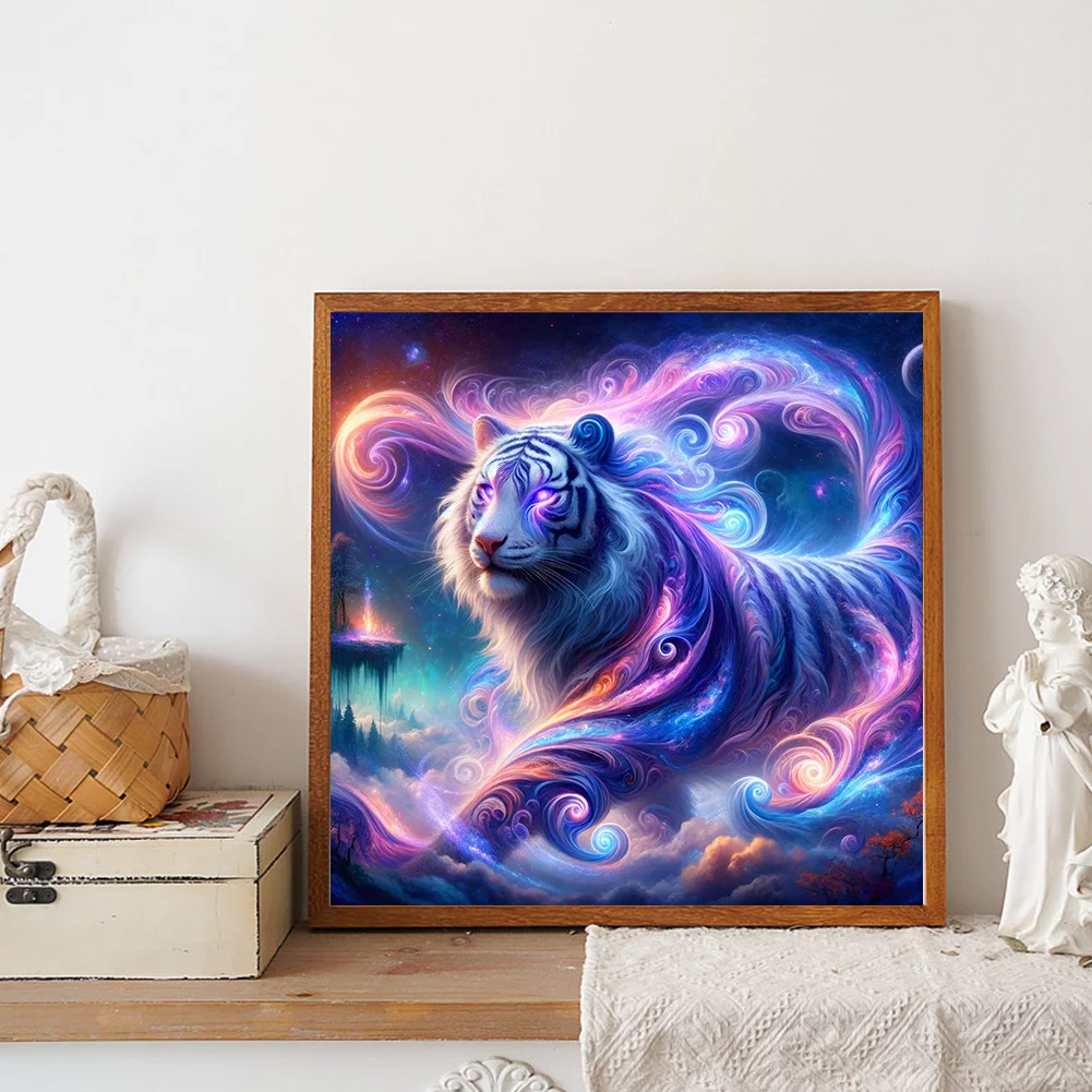 Diamond Painting - Full Round Drill - Purple Tiger(Canvas|30*30cm)