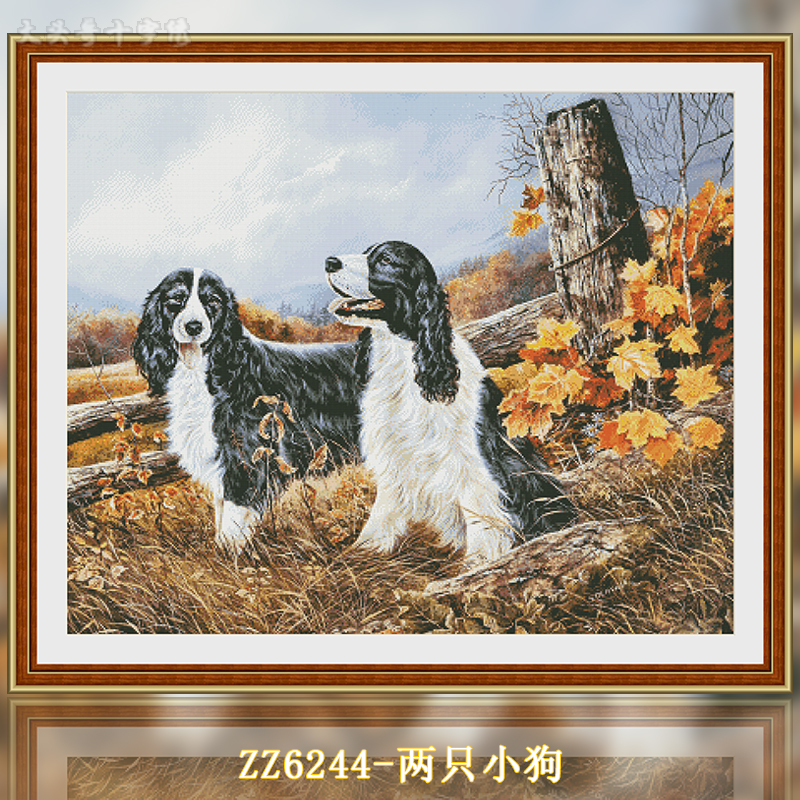 [ZZ6244-Two Puppies] Painting Fairy Cross Stitch