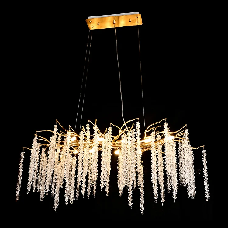 Branching Crystal Raindrop Chandelier For Living Room Vjlight
