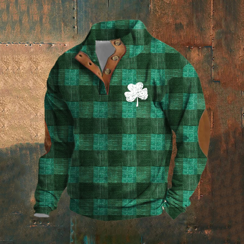 Comstylish Men's St. Patrick's Day Stand Collar Sweatshirt
