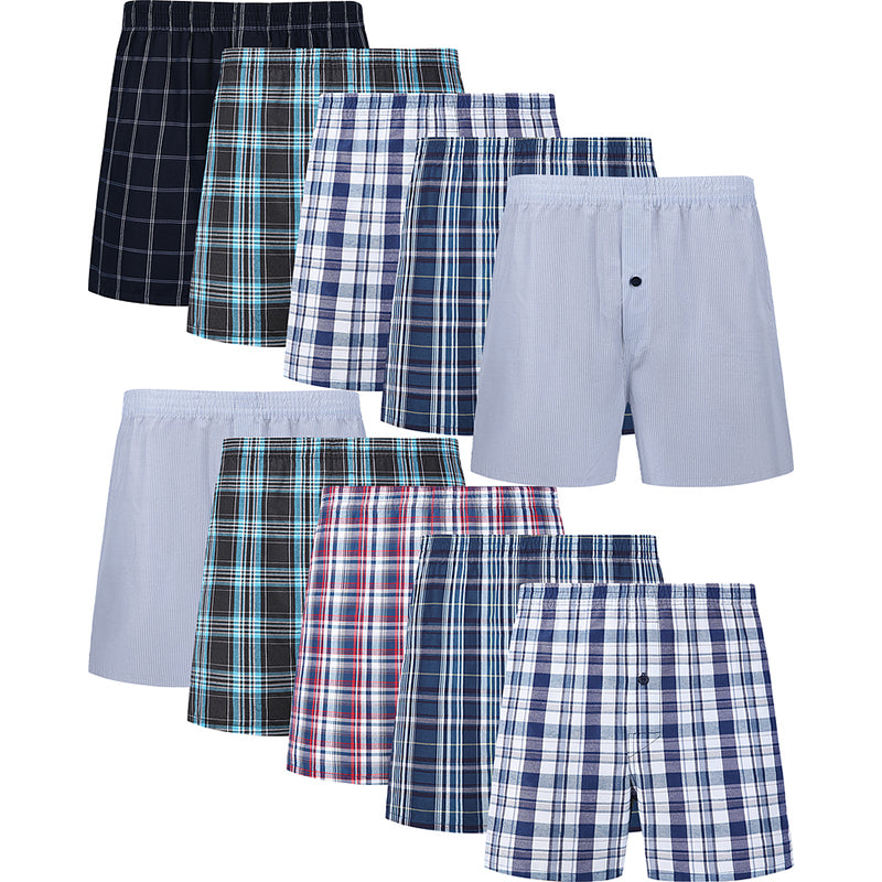 🎉JupiterSecret Men's Woven Boxers Underwear Pack Cotton Boxer Shorts Assorted Colors