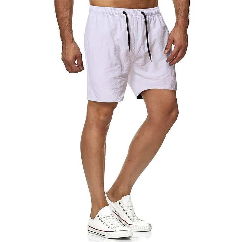 Men's Pocket Drawstring Solid Colored Comfort Wearable Knee Length Casual Shorts