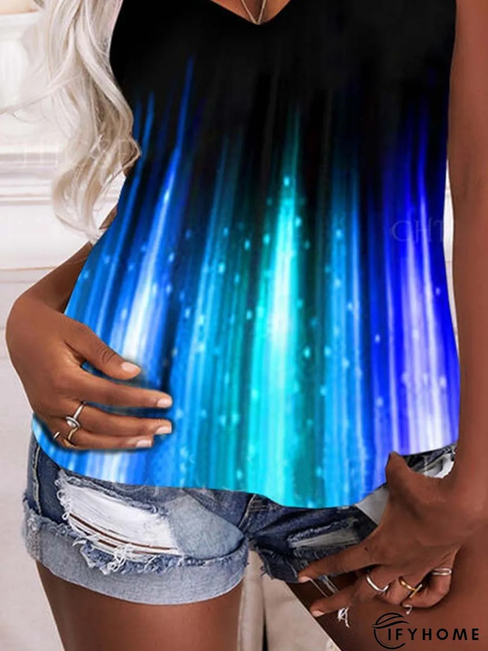 Ombre Spaghetti Cotton Blends Tank & Cami | IFYHOME