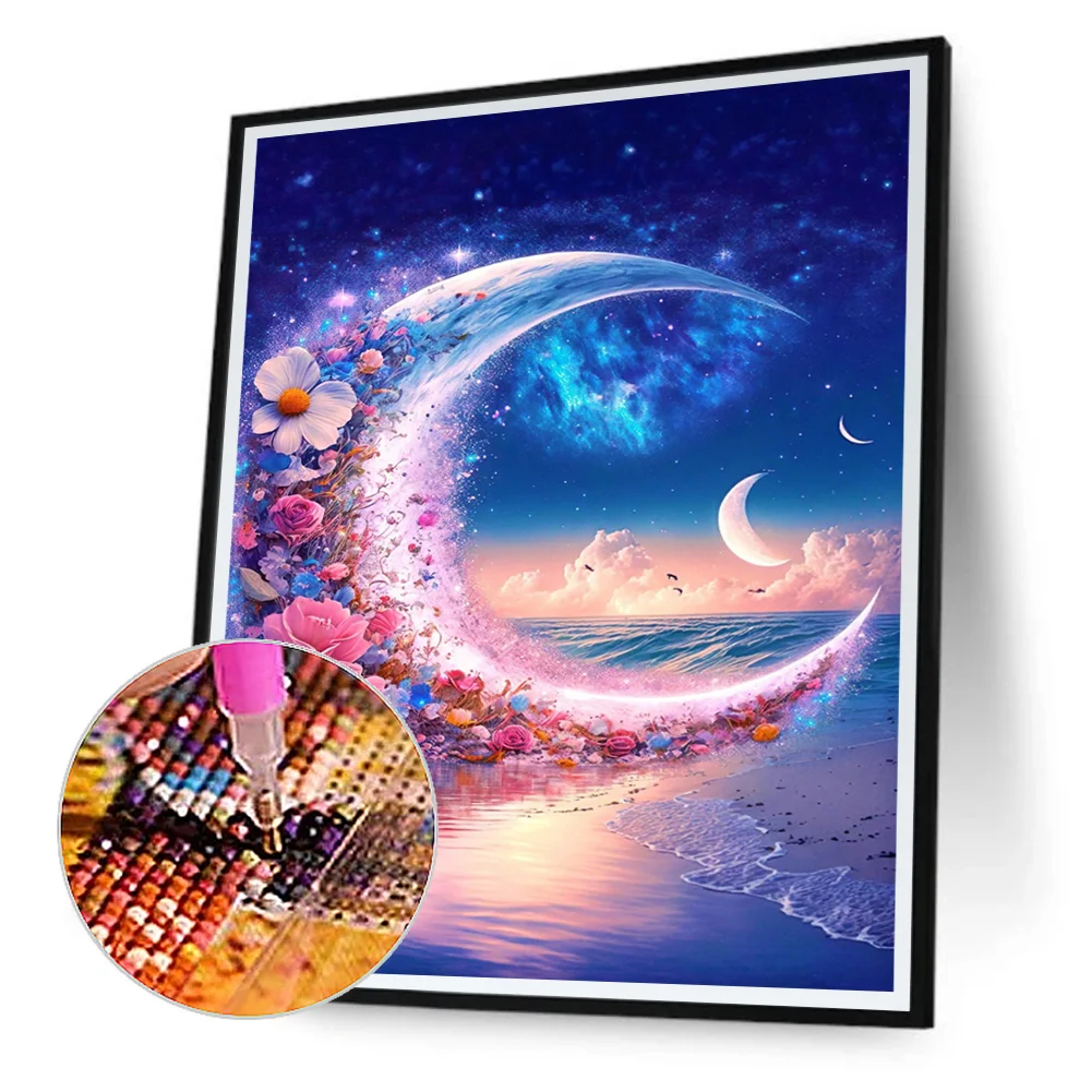 Beach Scenery 30*40cm(canvas) full round drill diamond painting