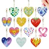 12pcs Romantic Element Double-Sided DIY Diamond Painting Keychain Kit