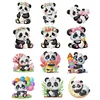 12 STÜCKE 2d flache DIY Diamant Kunst Kühlschrank Aufkleber Kits für Wohnkultur (Panda)