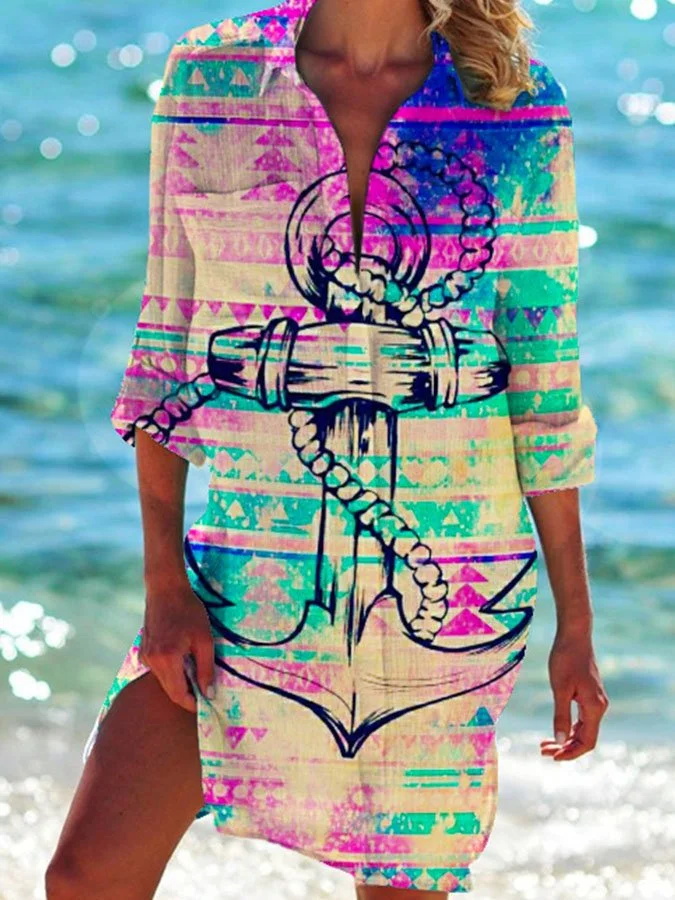 Ocean Printed Holiday Casual Shirt