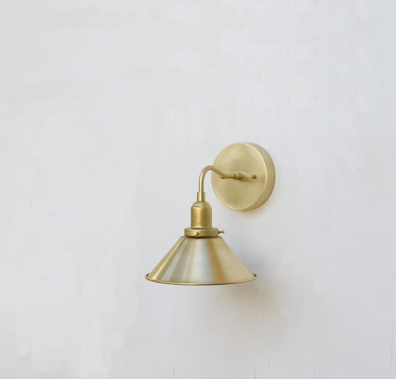 Brass Wall Sconce With Brass Shade JOSENART Josenart