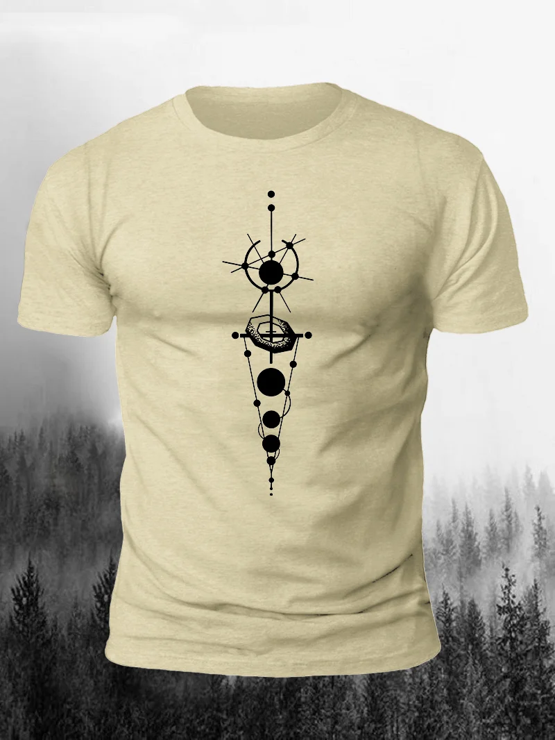 Geometric Mandala Print Short Sleeve Women's T-shirts in  mildstyles