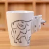 3D Hand-painted Ceramic Mug Animal Coffee Cup