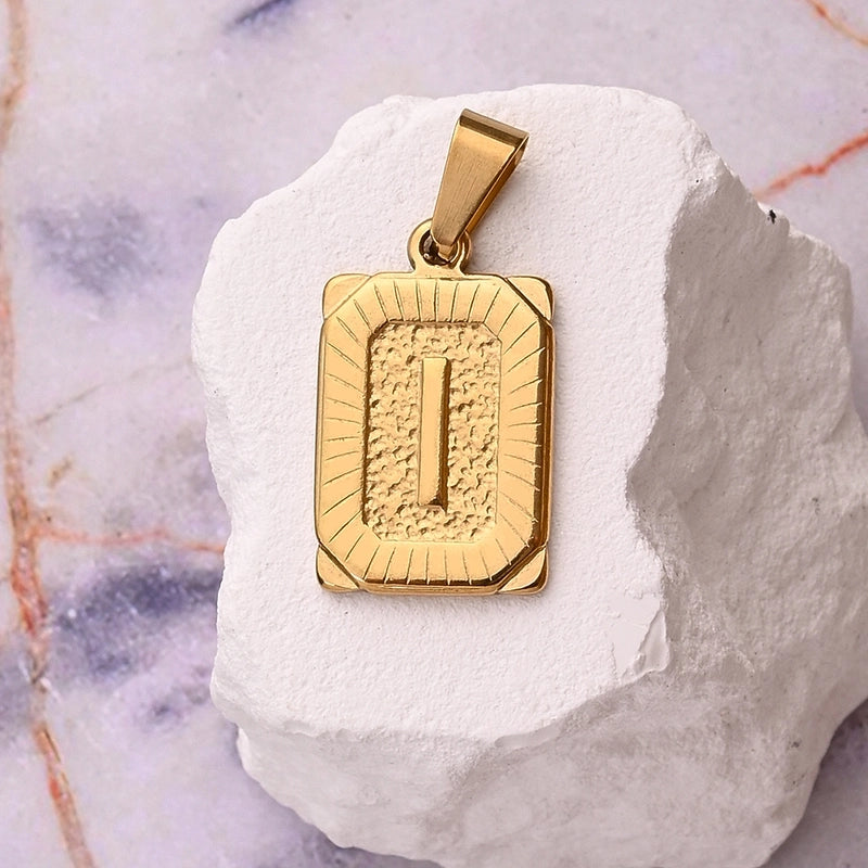 1 Pc/Package 27x17mm 10x5mm 304 Stainless Steel 18K Gold Plated Letter Simple Polished Pendant Jewelry Accessories