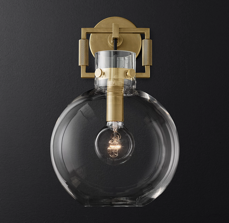 Machinist Glass Globe Sconce 10" Vjlight