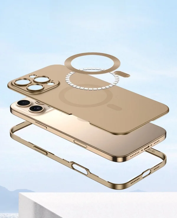 Suitable For Apple 16promax Mobile Phone Case Frosted Magnetic Suction Protective Cover Two In One