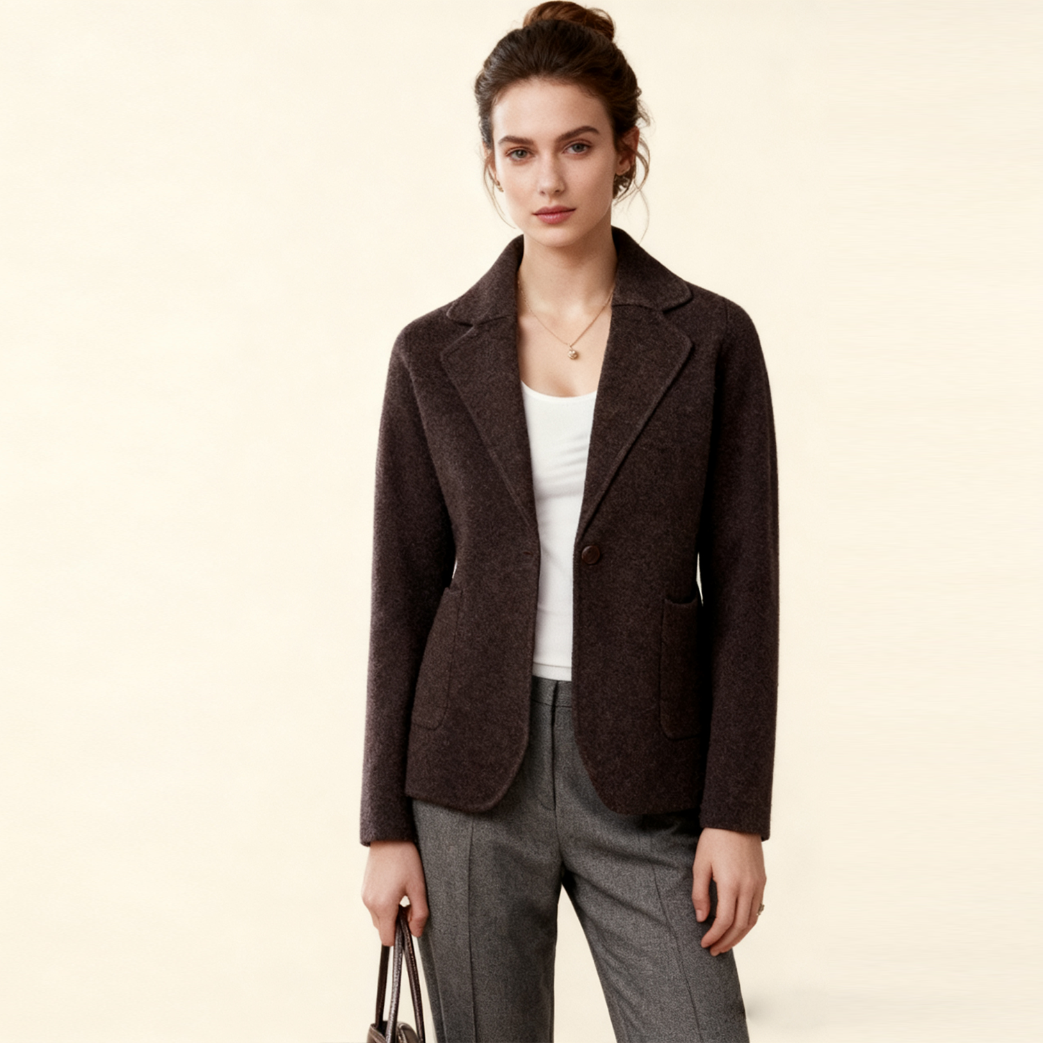 Keep Warm Women's Cashmere Blazer REAL SILK LIFE