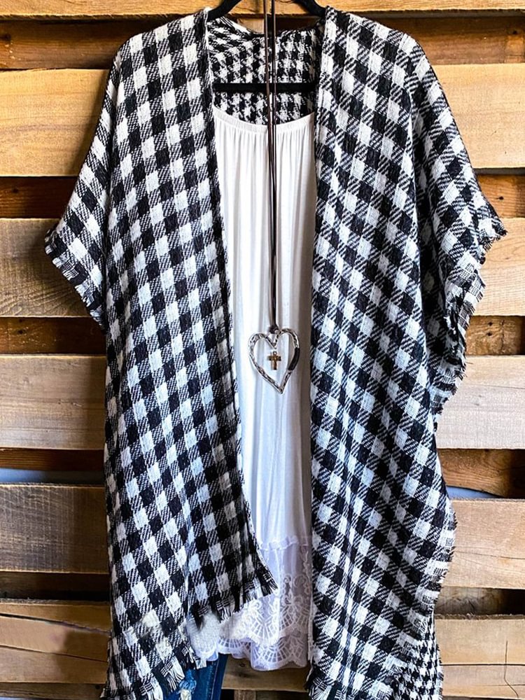 Oversized Casual Printed Kimono P175440012