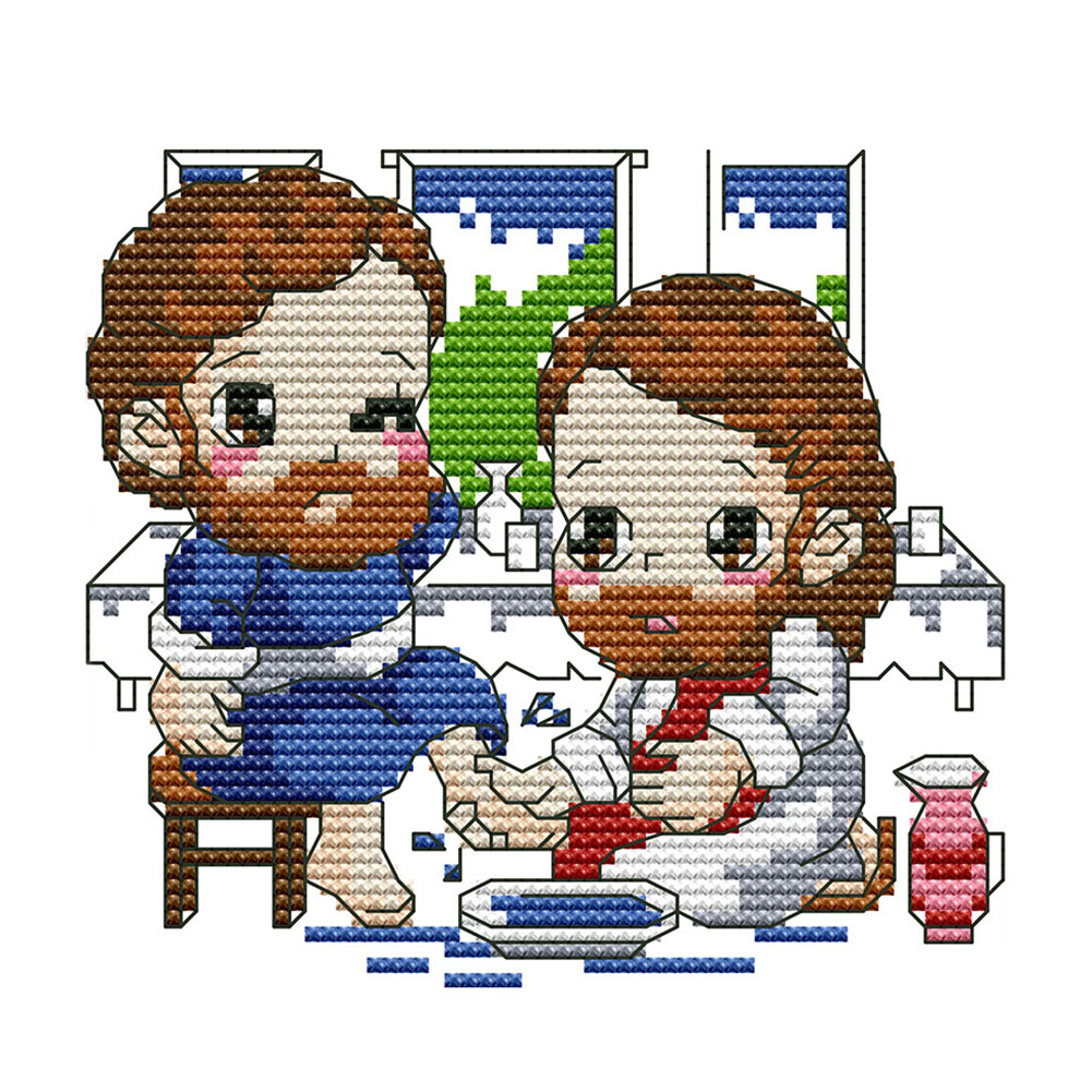 

Jesus - 14CT Stamped Cross Stitch - 16*15CM, 501 Original