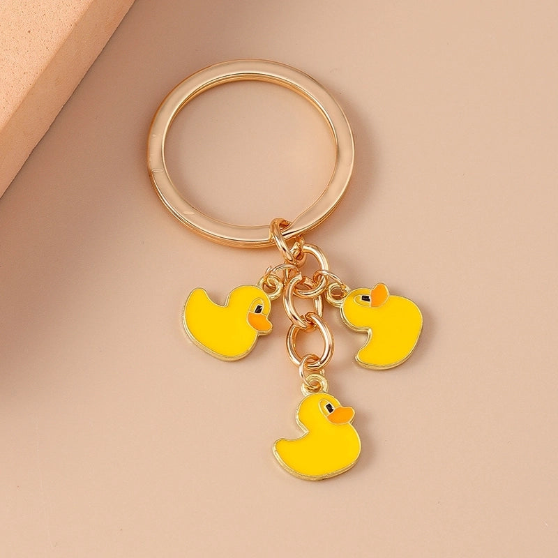 Cartoon Style Cute Commute Duck Alloy Keychain