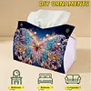 Shining Butterfly DIY PULeather Diamond Painting Tissue Box for Adults Beginners Gem Art Painting Napkin Holder for Living Room Bedroom Bathroom Table Decor