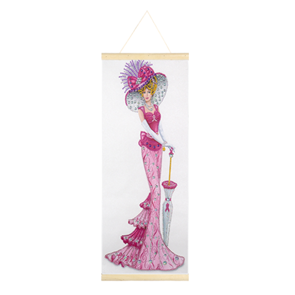 

20*50CM - Special Shaped Diamond Painting - Dress Lady Hanging, 501 Original