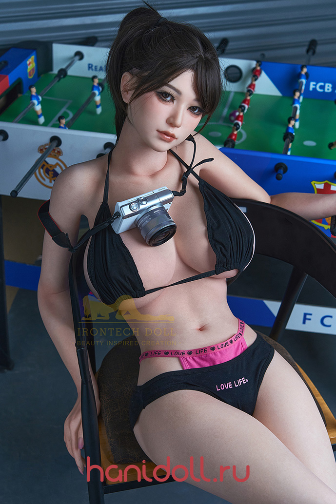 Irontech Doll 158см реалистичная силиконовая кукла с большой грудью в черном бикини и джинсовой юбке H4784